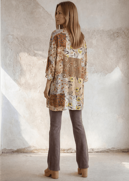 Farrah Floral Patchwork Kimono Cardigan