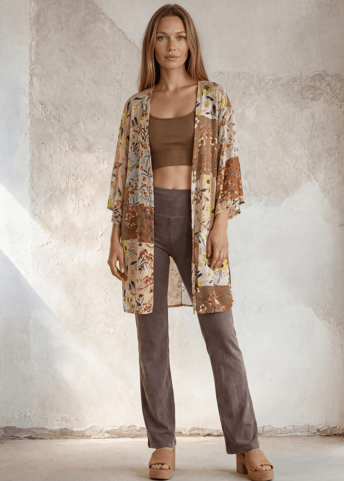 Farrah Floral Patchwork Kimono Cardigan