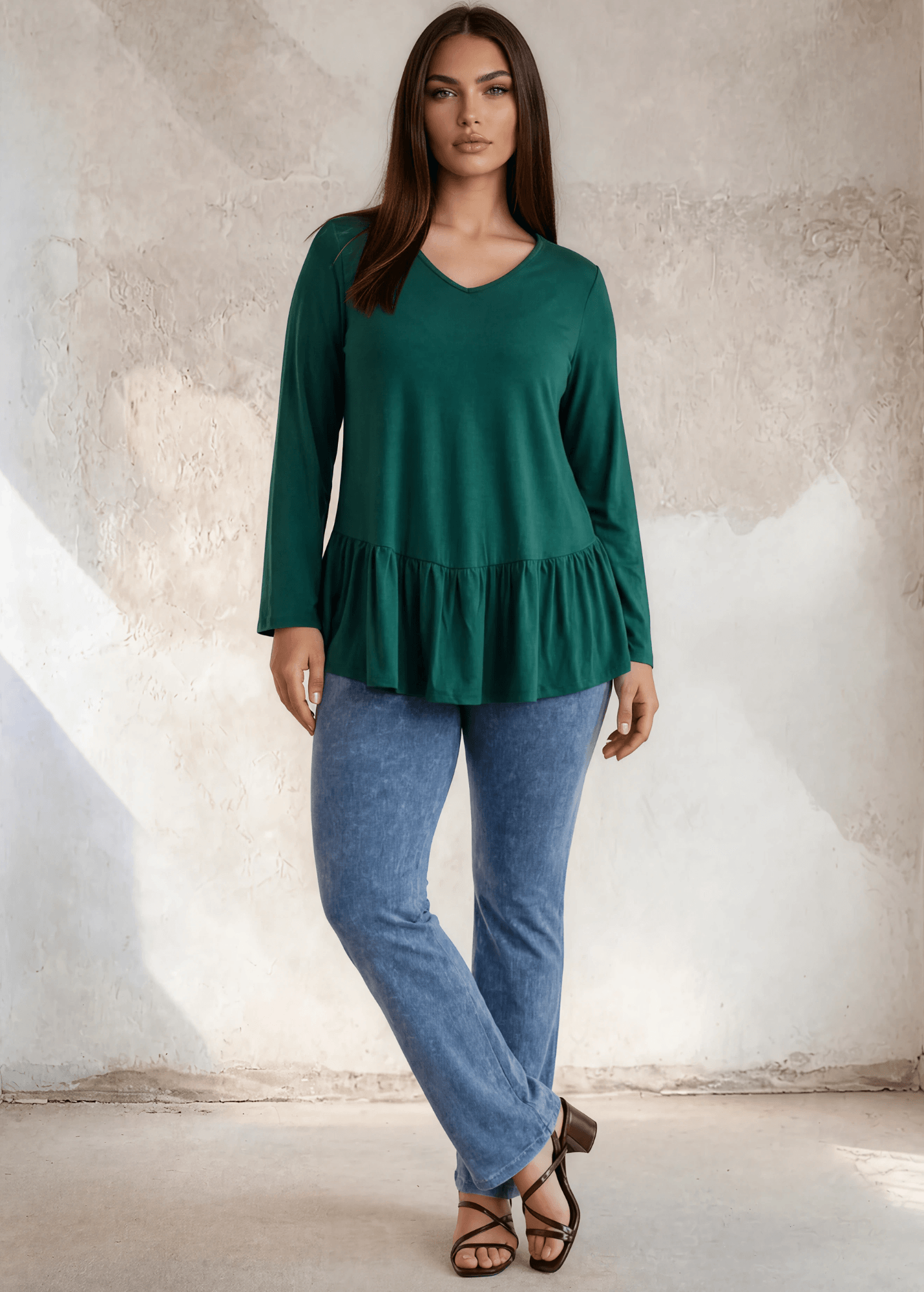 Ellie's Essential Cotton Stretch Bootcut Flare Plus Size Light Denim