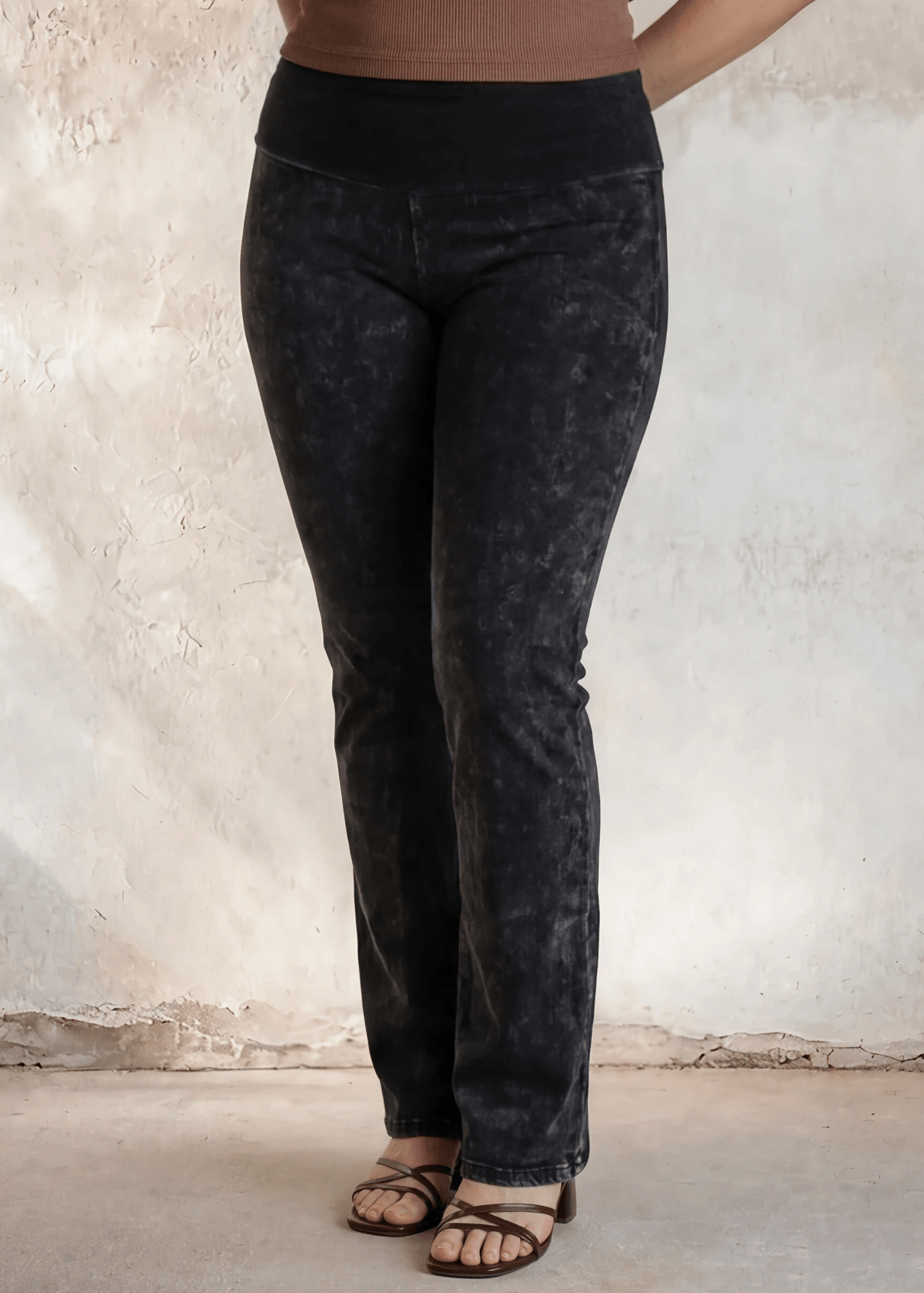 Ellie's Essential Cotton Stretch Bootcut Flare Plus Size Black Denim