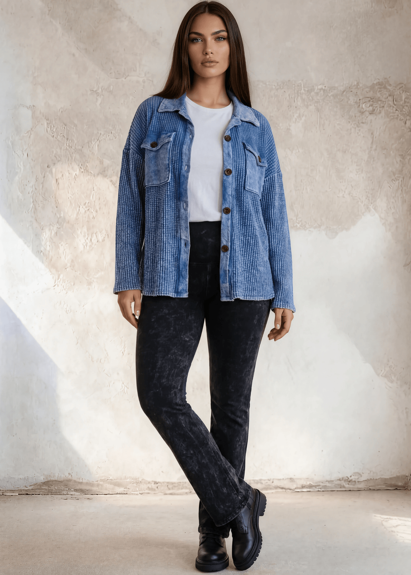 Ellie's Essential Cotton Stretch Bootcut Flare Plus Size Black Denim