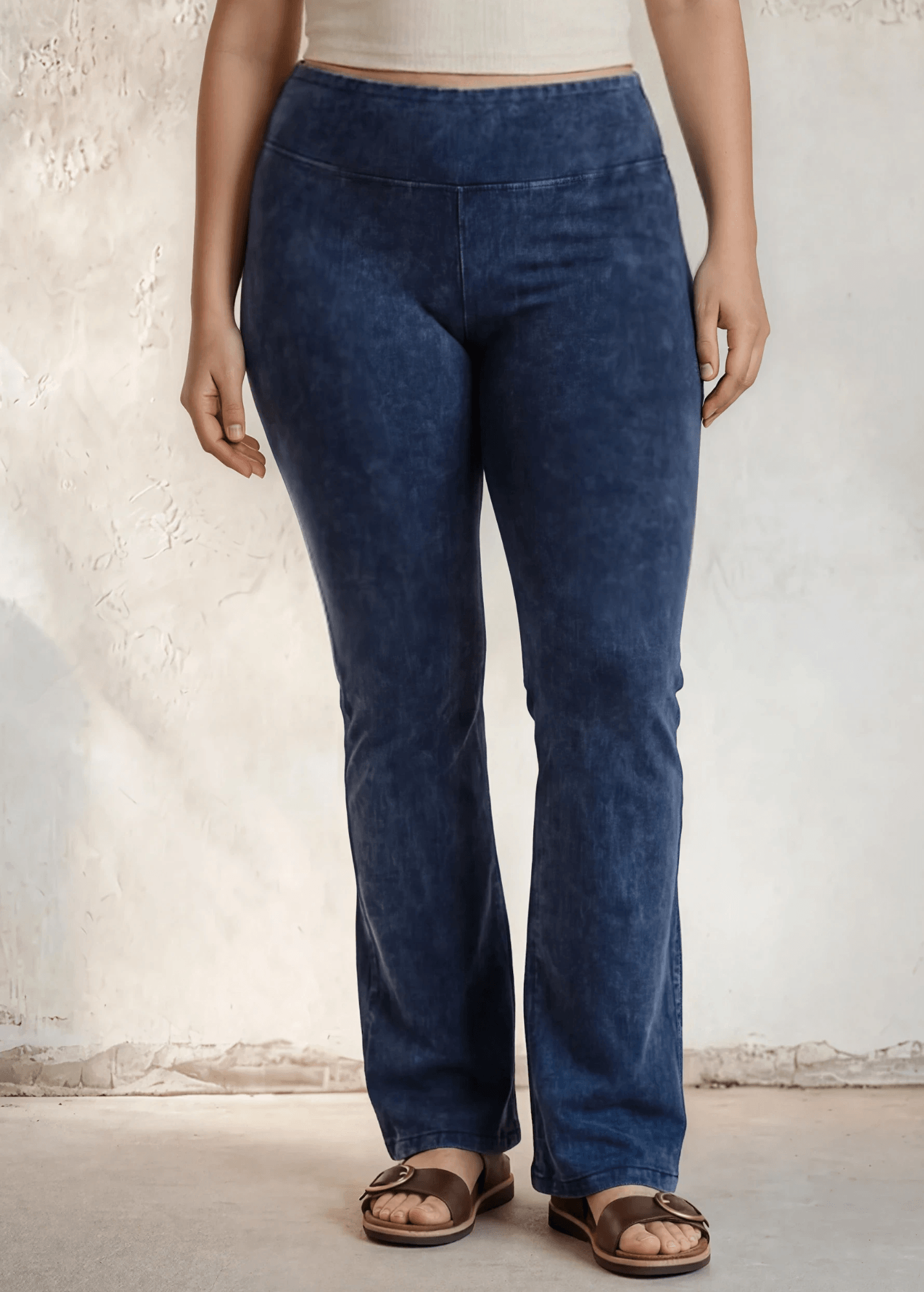 Ellie's Essential Cotton Stretch Bootcut Flare Plus Size Dark Denim