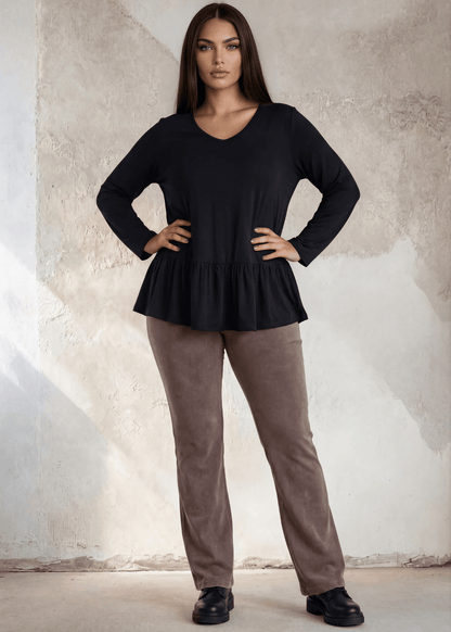 Ellie's Essential Cotton Stretch Bootcut Flare Plus Size Desert Taupe