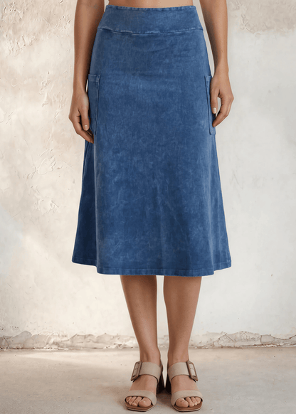 Ashville Versatile Cotton Skirt Light Denim