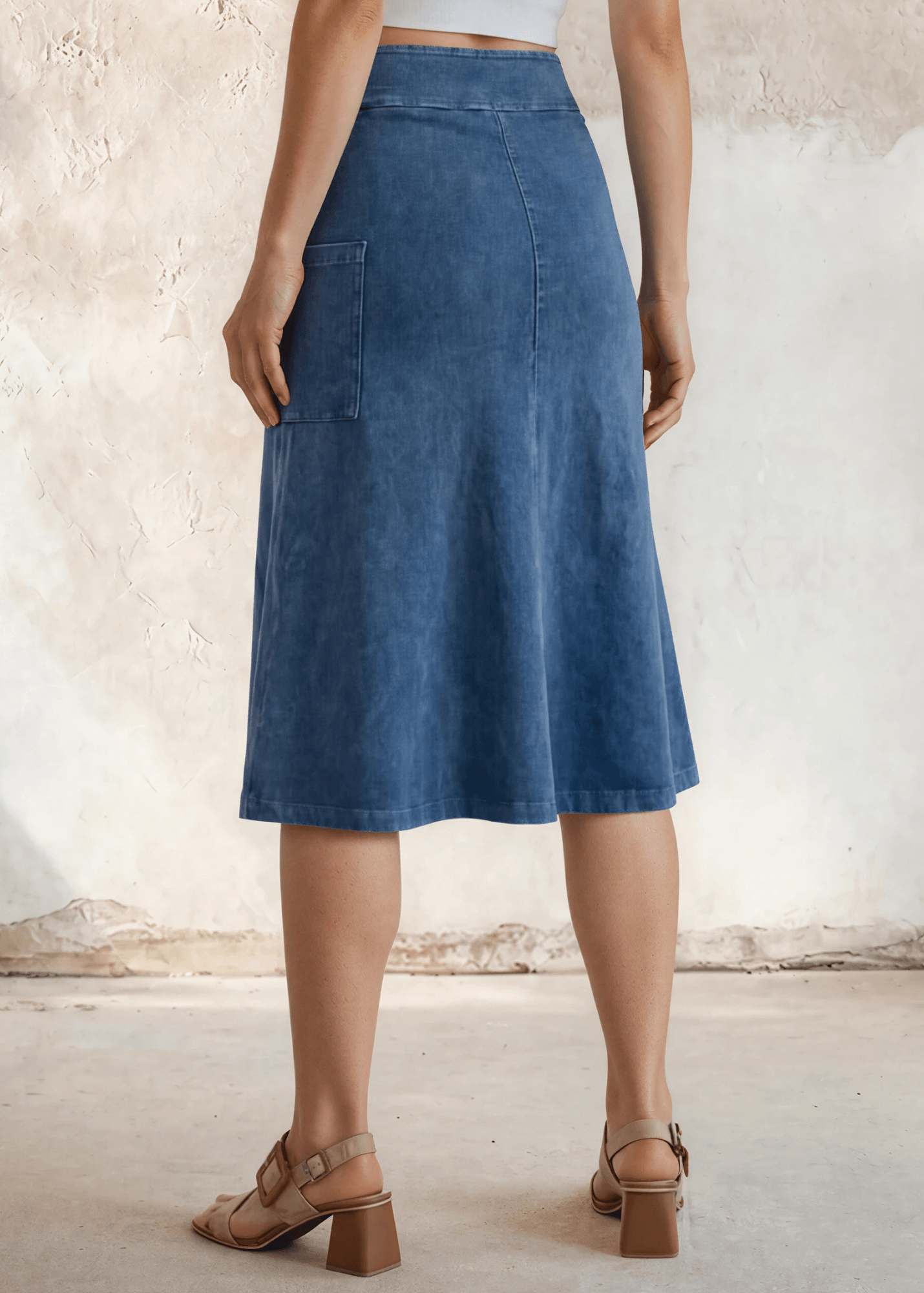 Ashville Versatile Cotton Skirt Light Denim