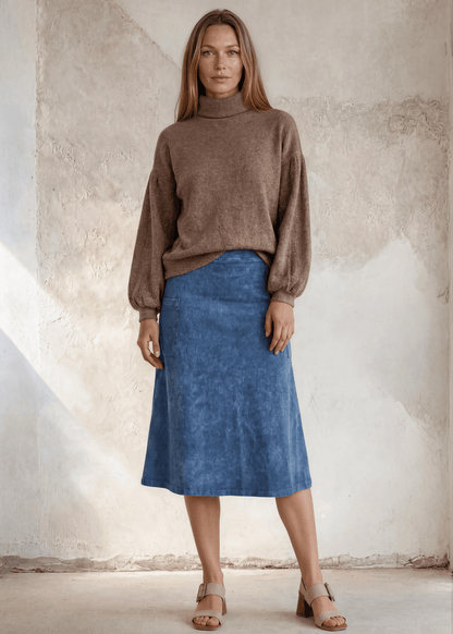 Ashville Versatile Cotton Skirt Light Denim