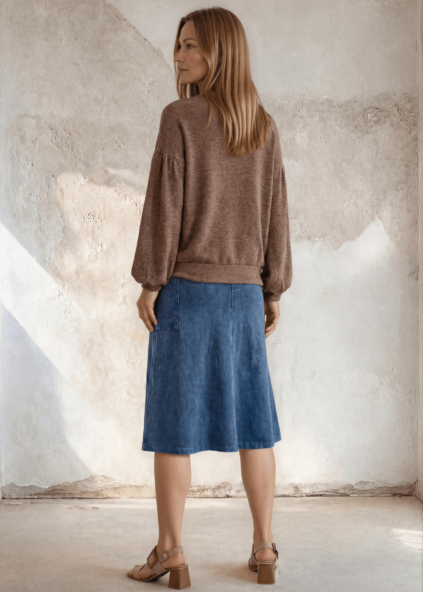 Ashville Versatile Cotton Skirt Light Denim