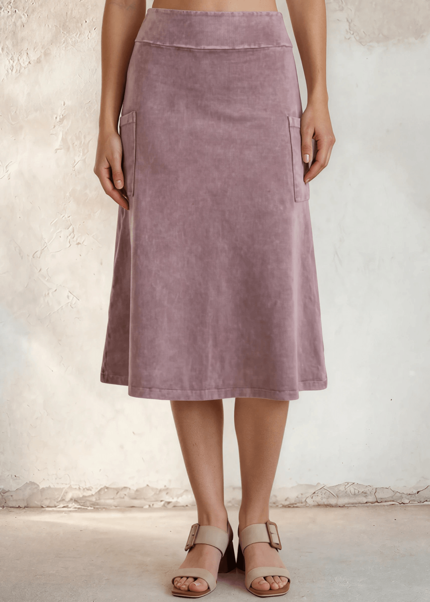 Ashville Versatile Cotton Skirt Pink Denim