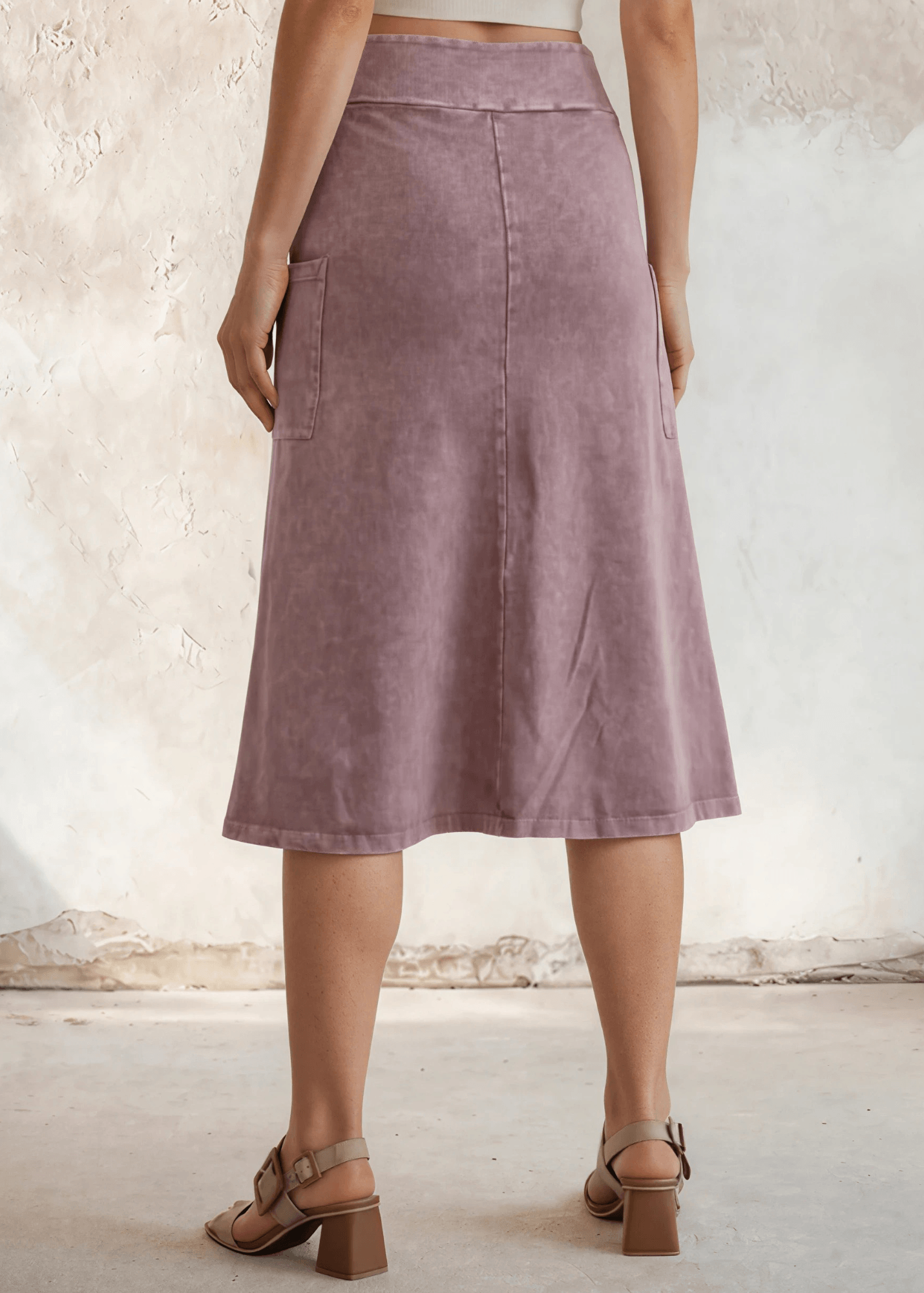 Ashville Versatile Cotton Skirt Pink Denim