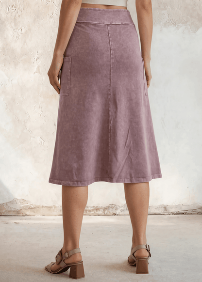 Ashville Versatile Cotton Skirt Pink Denim