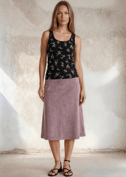 Ashville Versatile Cotton Skirt Pink Denim