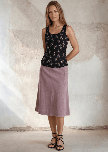 Ashville Versatile Cotton Skirt Pink Denim