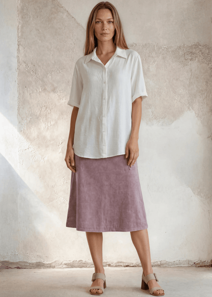Ashville Versatile Cotton Skirt Pink Denim