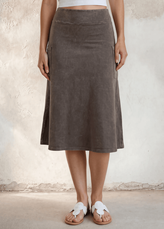 Ashville Versatile Cotton Skirt Desert Taupe