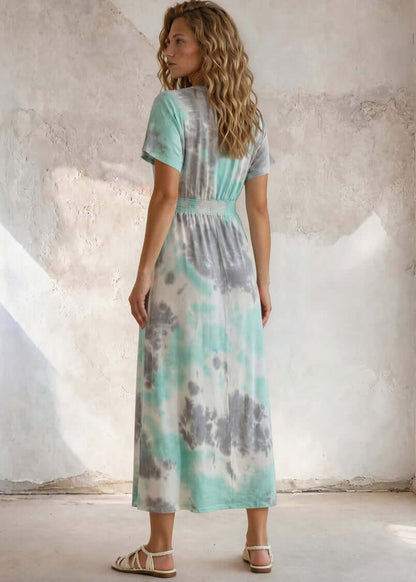 Kimber Mint Tie Dye Maxi Dress