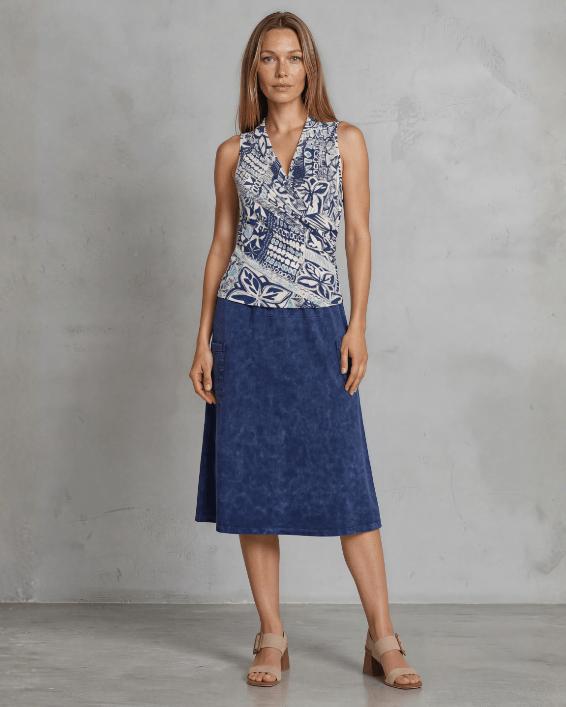 Karol Knit Surplice V Neck Sleeveless Top