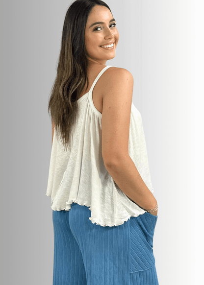 Kylie Soft Cotton Asymmetrical Cami- CLEARANCE FINAL SALE