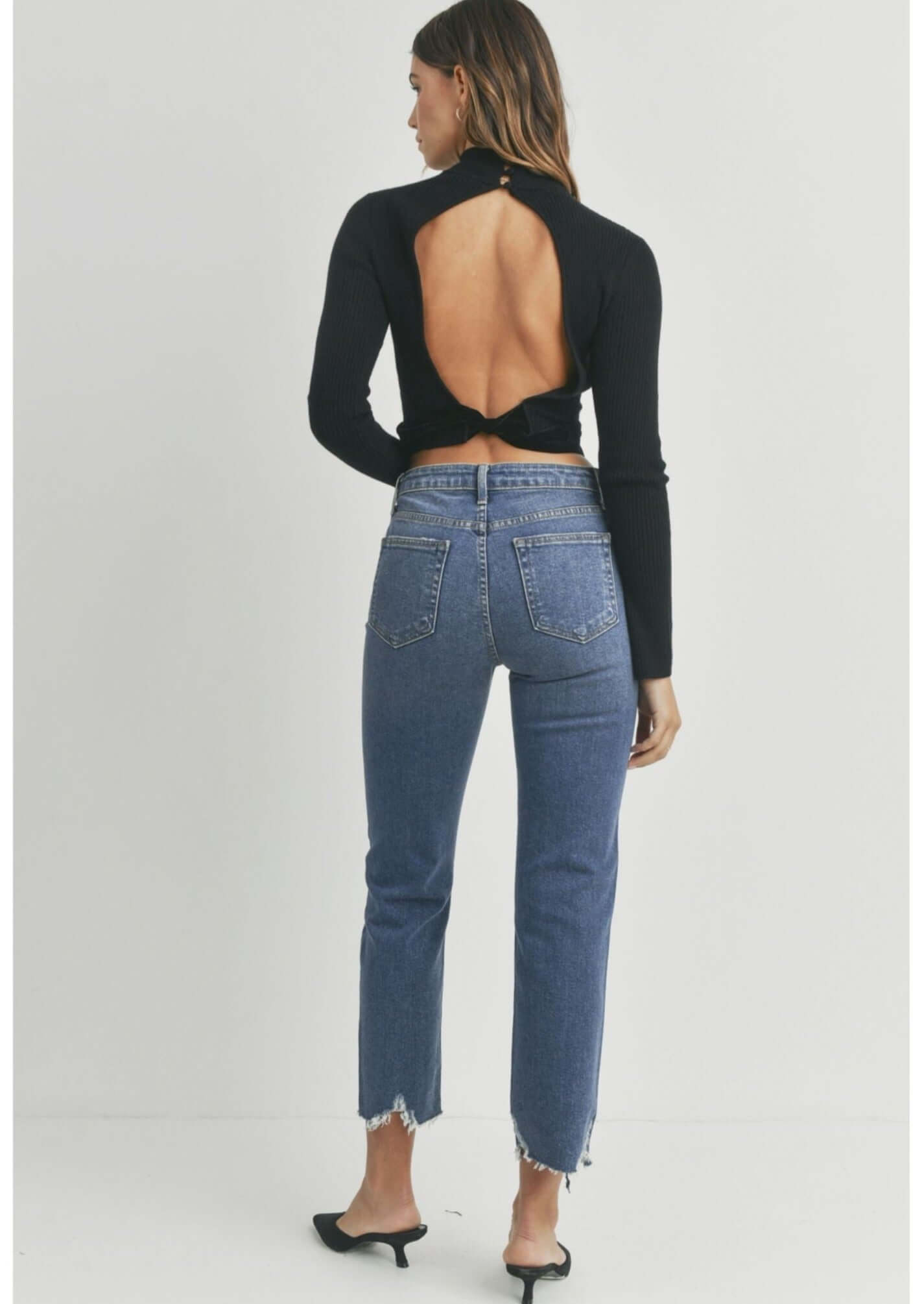 Distressed Cropped Trendy Denim Jeans CLEARANCE FINAL SALE