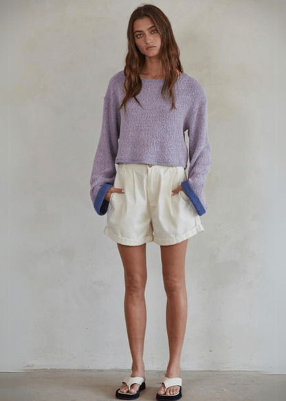 Lavender Jessamine Cropped Pullover