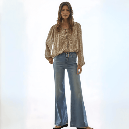 Emilia Tie Neck Top Made in USA