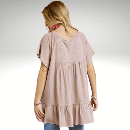 Tiered Cotton Blend Tunic CLEARANCE FINAL SALE