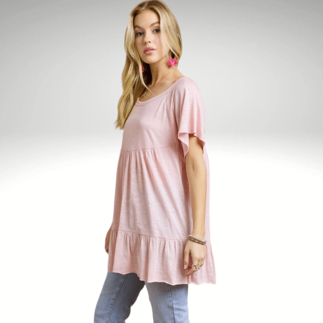 Tiered Cotton Blend Tunic CLEARANCE FINAL SALE