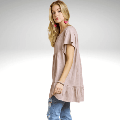 Tiered Cotton Blend Tunic CLEARANCE FINAL SALE