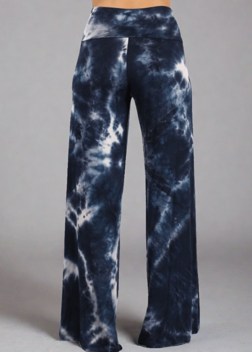Beach and Lounge Navy Tie Dye Palazzo Pants Made in USA