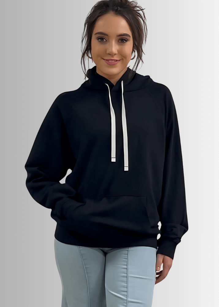 Celeste French Terry Hoodie in Black Made in USA