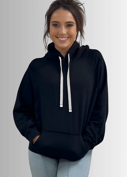 Celeste French Terry Hoodie in Black Made in USA