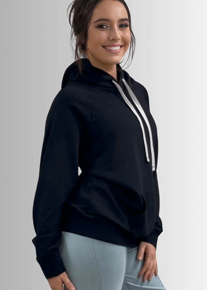 Celeste French Terry Hoodie in Black Made in USA