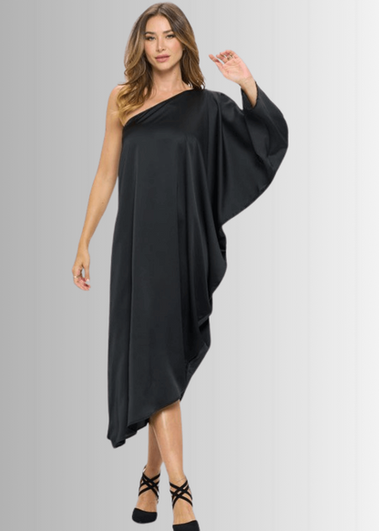 One Shoulder Asymmetrical Cocktail Dress CLEARANCE FINAL SALE