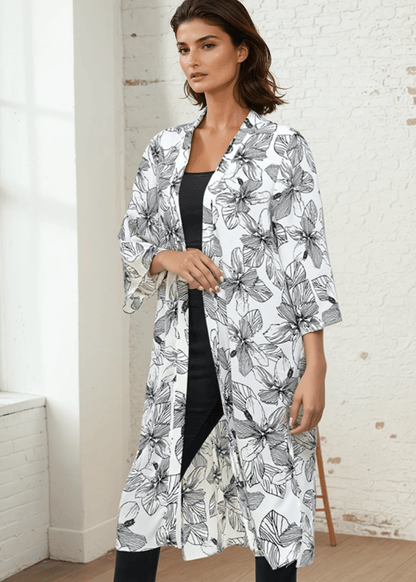 Mira Open Front Floral Kimono