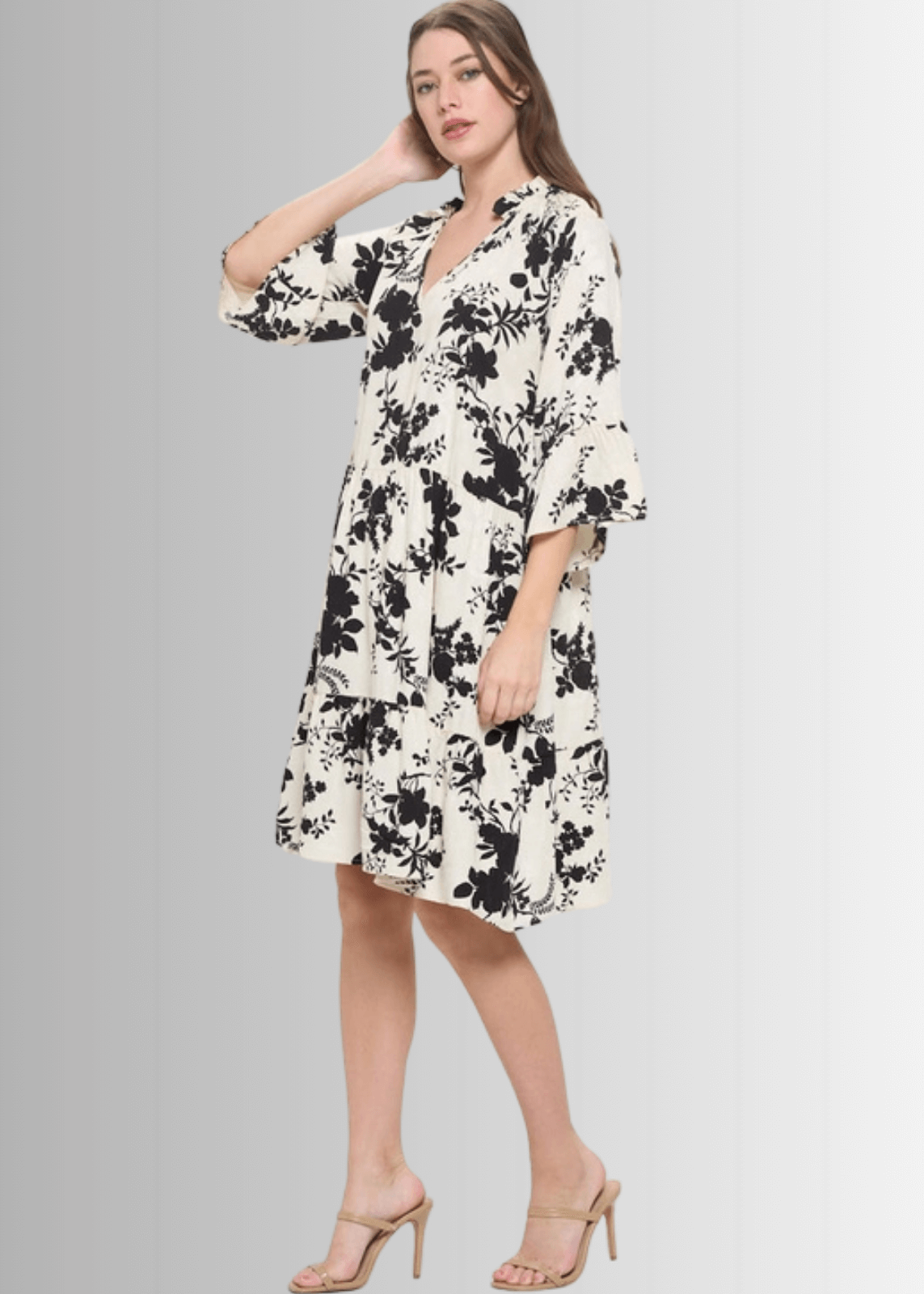 Becca Floral Tiered Dress Made in USA
