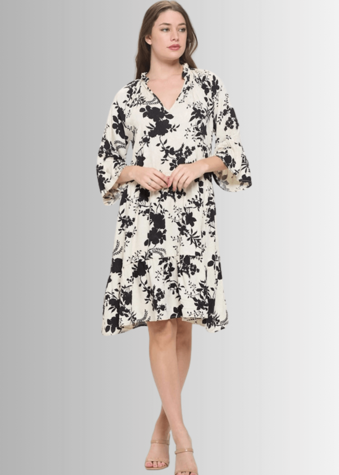Becca Floral Tiered Dress Made in USA
