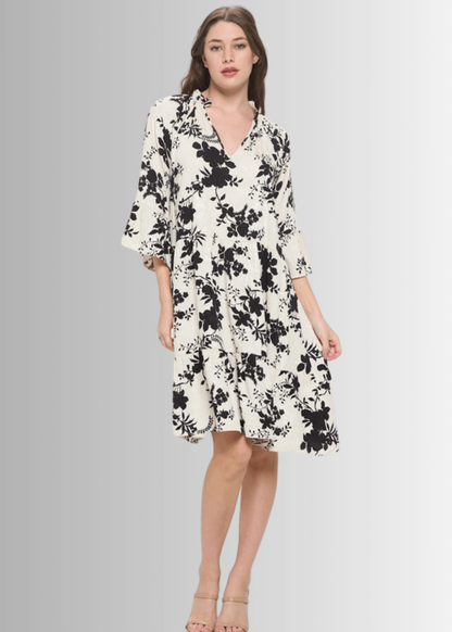 Becca Floral Tiered Dress Made in USA