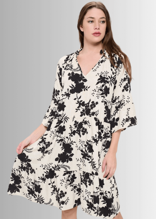 Becca Floral Tiered Dress Made in USA