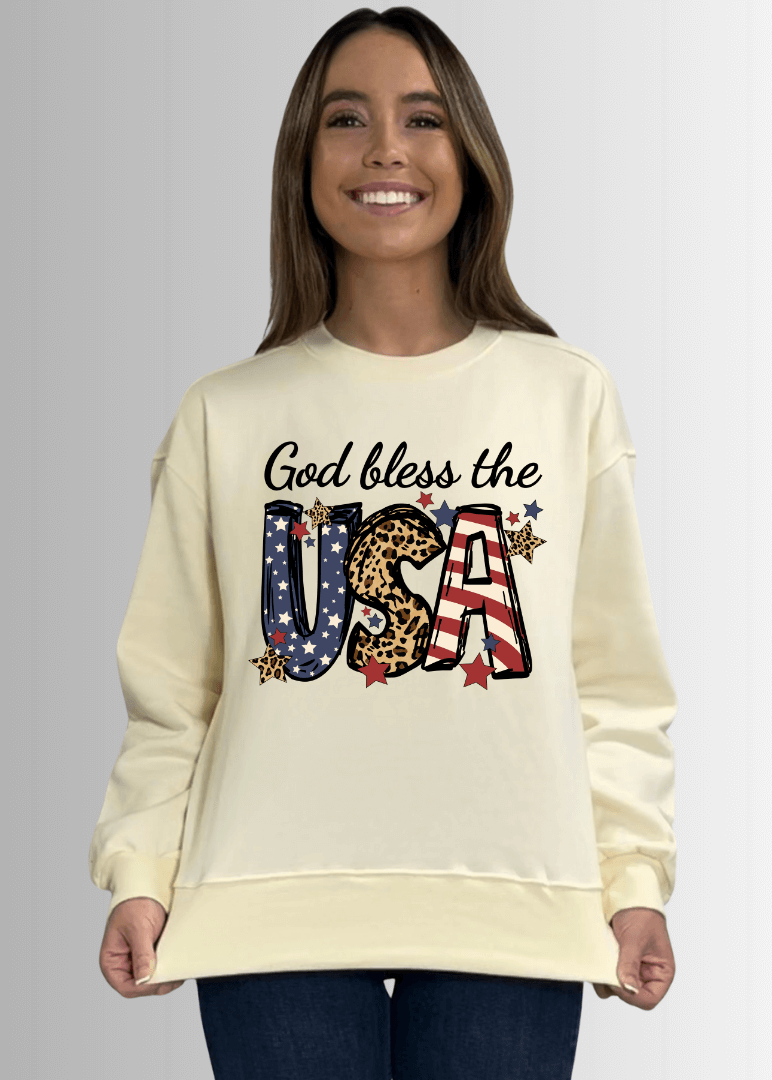 God Bless USA Graphic Cotton Fleece
