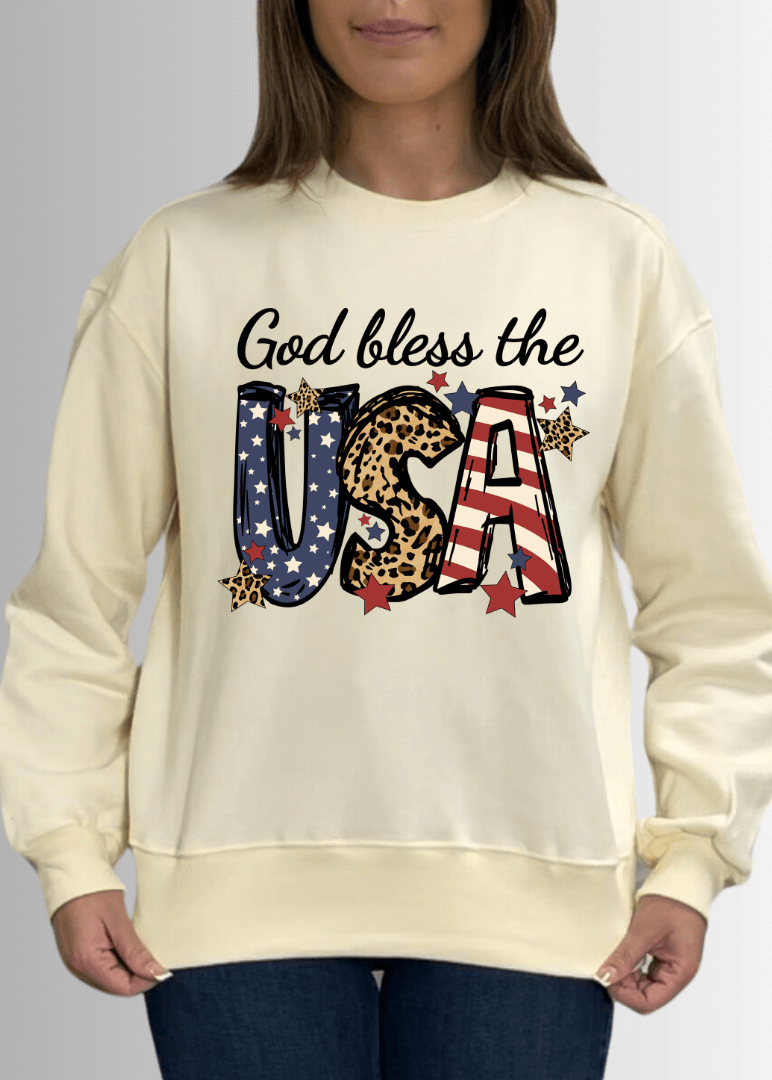 God Bless USA Graphic Cotton Fleece