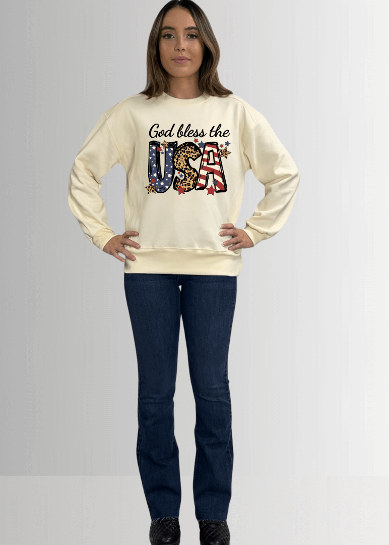 God Bless USA Graphic Cotton Fleece