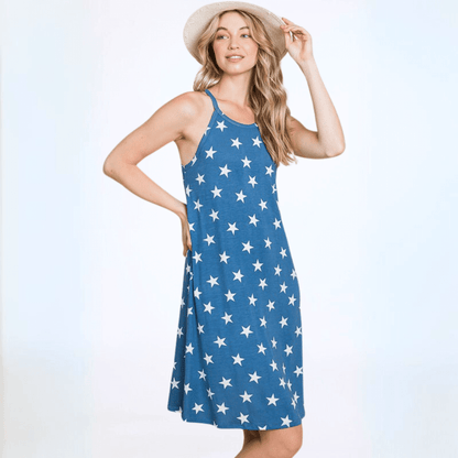 Patriotic Stars Racerback Tank Dress CLEARANCE FINAL SALE