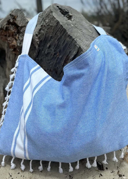 Solid 3‑in‑1 Turkish Cotton Beach Bag