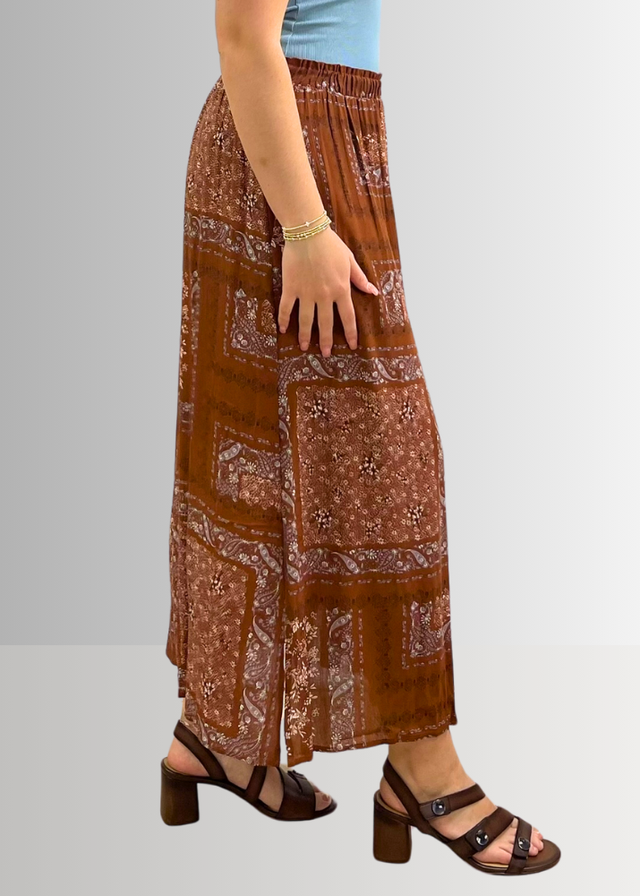 Paisley Patch Print Maxi Skirt