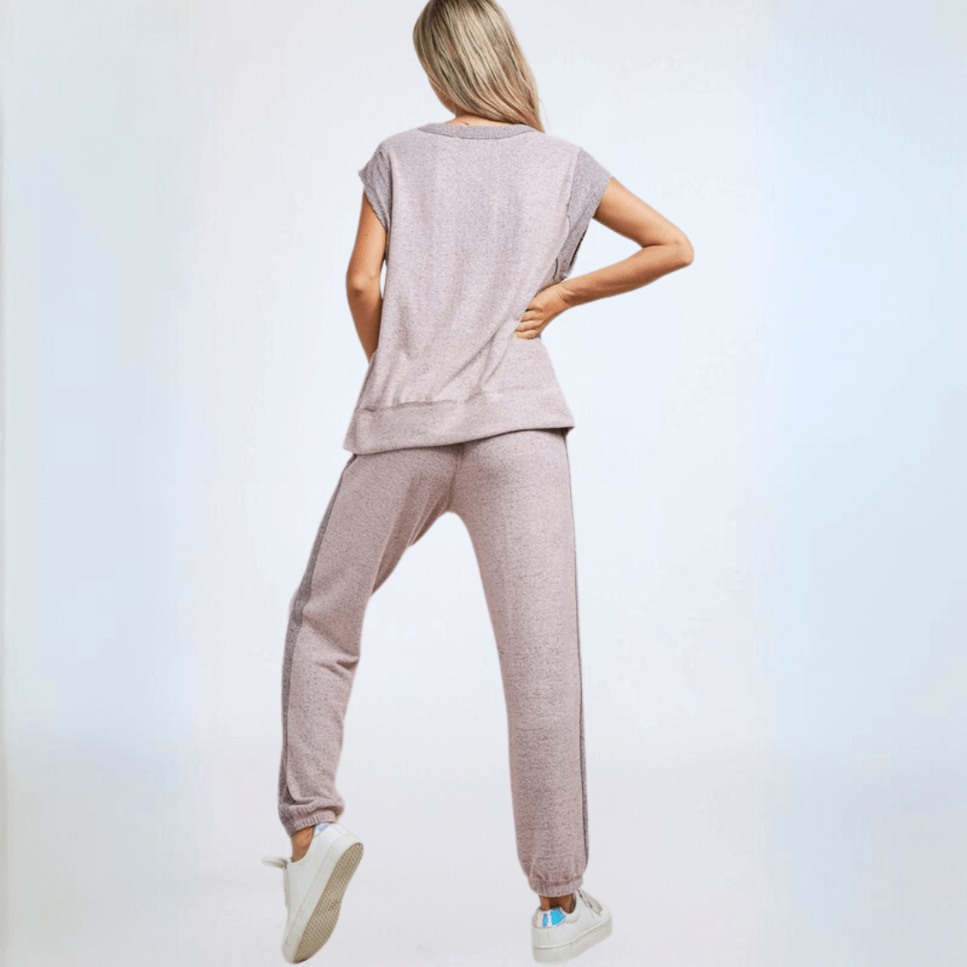 Heather Lilac Soft Brushed Knit Set Made in USA