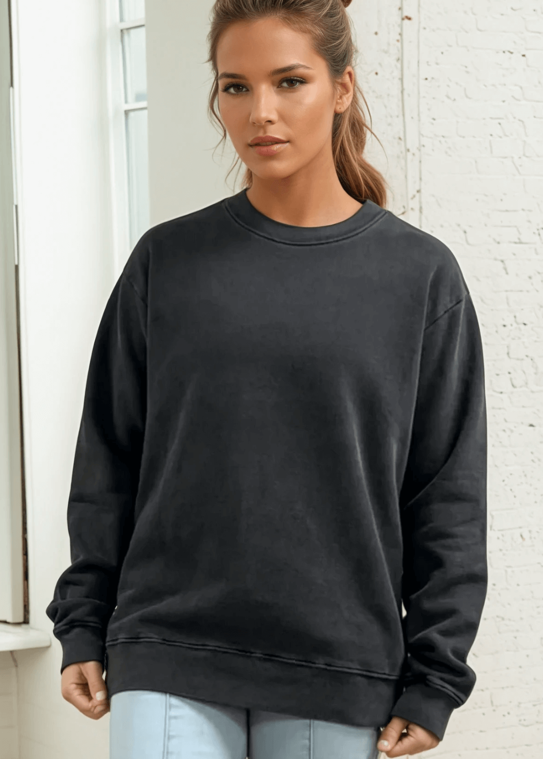 Brynlee Heavyweight Crew Neck Fleece Sweatshirt