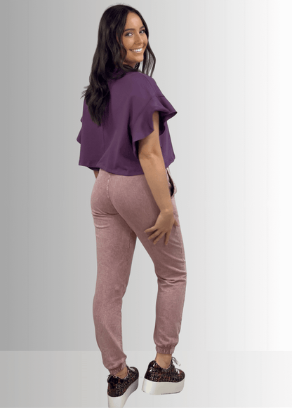 All Day French Terry Pocket Joggers in Mauve