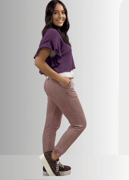 All Day French Terry Pocket Joggers in Light Denim