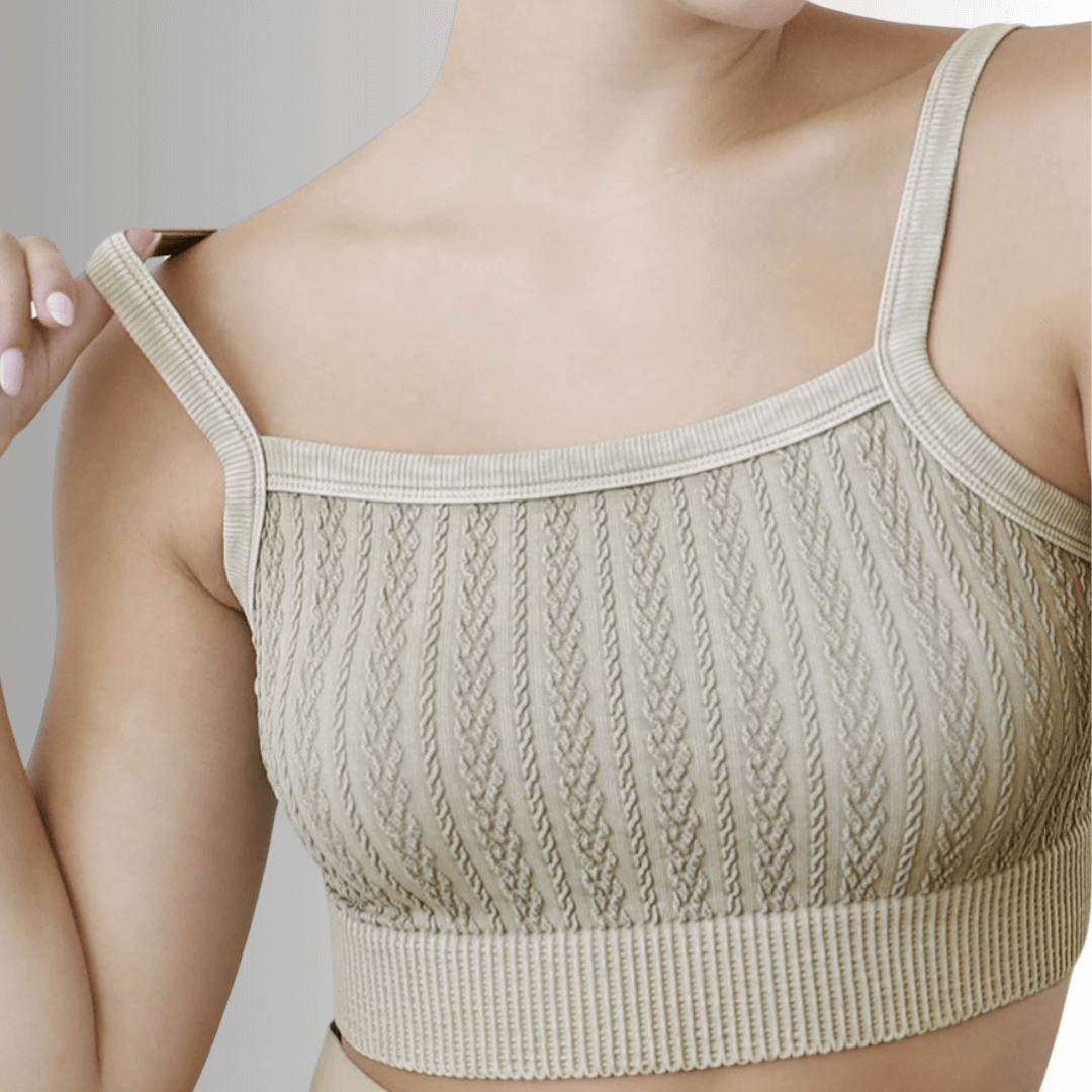 Seamless Cable Knit Bra Top - Clearance Final Sale