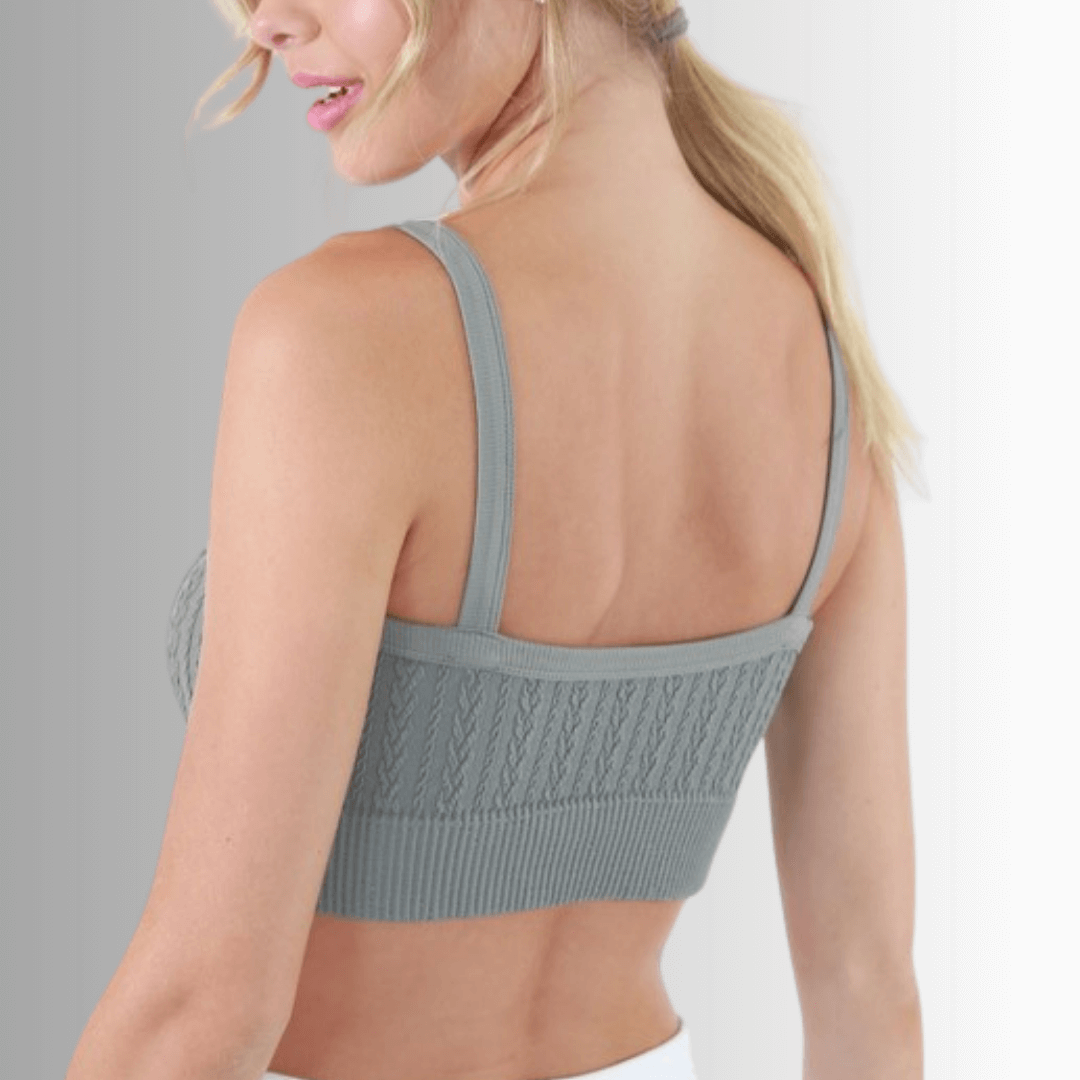 Seamless Cable Knit Bra Top - Clearance Final Sale
