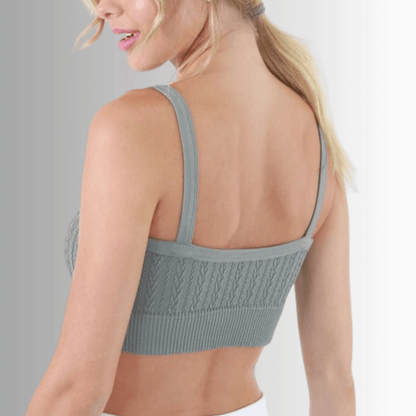 Seamless Cable Knit Bra Top - Clearance Final Sale